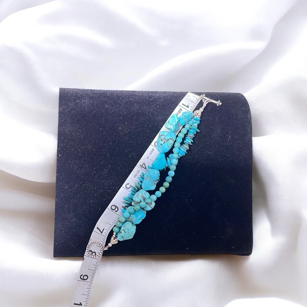 Hand Crafted Turquoise and Silver Bracelet☑️ - Picture 3 of 11